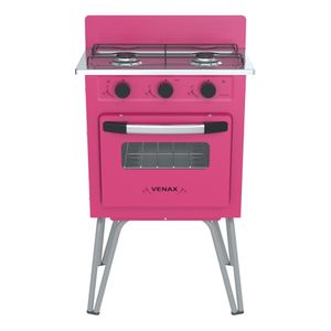Fogao a Gas 2 Bocas Venax Gemini Vetro Pink