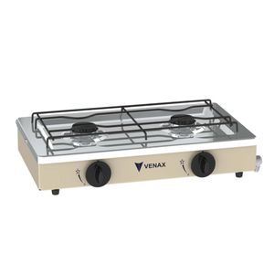 Fogao a Gas Portatil 2 Bocas Venax Flamalar Bege