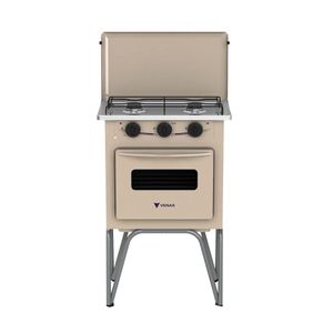 Fogao a Gas 2 Bocas Venax Gemini Tampa de Metal Bege