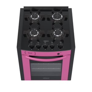 Fogao a Gas de Embutir 4 Bocas Venax Gaudi Prisma Vitreo Pink