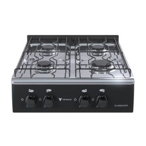 Fogao a Gas Portatil 4 Bocas Venax Flamatop Preto