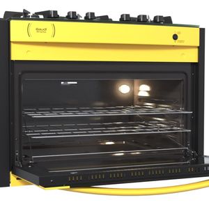 Fogao a Gas de Embutir 5 Bocas Venax Gaudi Prisma Vitreo Amarelo