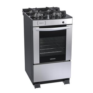 Fogao a Gas 4 Bocas Venax Delplus Vitreo BL Inox