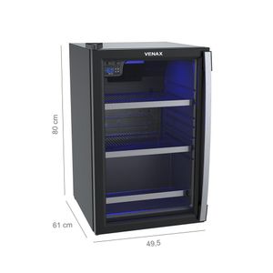 Cervejeira Venax 82L Blue Light Preto Porta Invertida