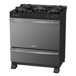 Fogao a Gas 5 Bocas Venax Palladio Vitreo Preto