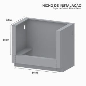 Fogao a Gas de Embutir 5 Bocas Venax Temis Preto
