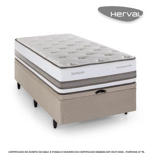 Cama Box Baú Solteirão Herval Spettácolo em Molas Ensacadas, 81x96x203 cm