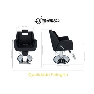 Cadeira Hidráulica Reclinável Barbeiro Salão Pelegrin PEL-9313 Preto