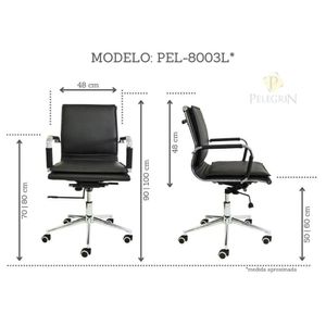 Cadeira Diretor Pelegrin em Couro PU PEL-8003L Preta Design Charles Eames