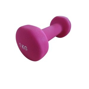 Haltere em Ferro Fundido Revestido com Neoprene Pelegrin PEL-001DB 1kg - Rosa