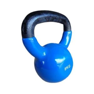 Haltere Kettlebell em ferro fundido Pelegrin PEL-08KB Emborrachado 8kg - Azul