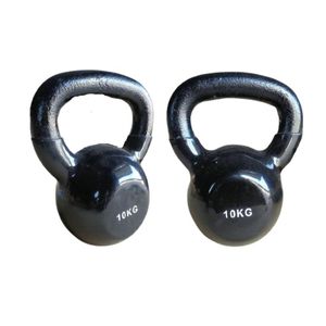 Kit 2 Halteres Kettlebell em ferro fundido Pelegrin PEL-10KB Emborrachado 10kg - Preto