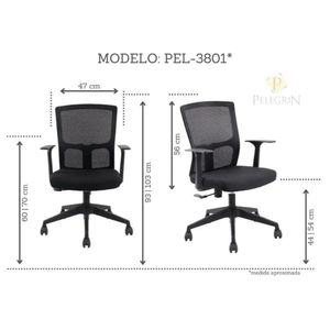 Cadeira de Escritório Diretor Pelegrin PEL-3801 Tela Mash Giratória Preta