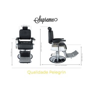 Cadeira Hidráulica Reclinável Barbeiro Salão Pelegrin PEL-0833 Preto