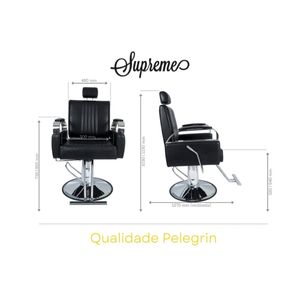 Cadeira Hidráulica Reclinável Barbeiro Salão Pelegrin PEL-6413 Preto