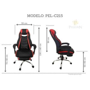 Cadeira GAMER em Couro PU Reclinável PEL-C215