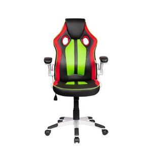 Cadeira Gamer Pelegrin PEL-3009 Couro PU Preta, Vermelha e Verde