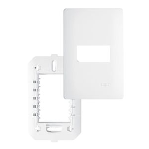 Placa com Suporte Fame Habitat 4x2 para Módulo Horizontal Branco