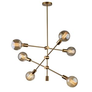 Lustre Pendente Startec Circuit Dourado E27 Bivolt
