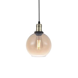 Lustre Pendente Blumenau Vintage Globo Âmbar E27 Bivolt