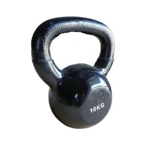 Haltere Kettlebell em ferro fundido Pelegrin PEL-10KB Emborrachado 10kg - Preto