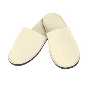 Pantufa Feminina Em Plush Bene Casa Bege