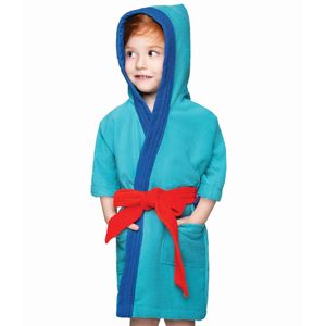 Roupão Infantil Aveludado Com Capuz Lepper Azul
