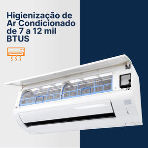 Higienização de Ar Condicionado de 7 a 12 MIL BTUS