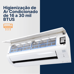 Higienização de Ar Condicionado de 16 a 30 MIL BTUS