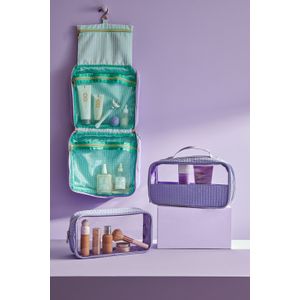 Necessaire Tay Verde e Roxo 23x30cm - A\CASA