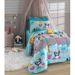 Jogo de Cama Solteiro Love Panda Vivaldi Verde