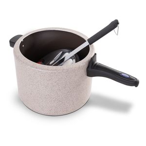 Panela de Pressão 23 cm 7,5 L Revestimento Cerâmico Mineral Resist Cor Vanilla Linha Ceramic Life Vapt Brinox