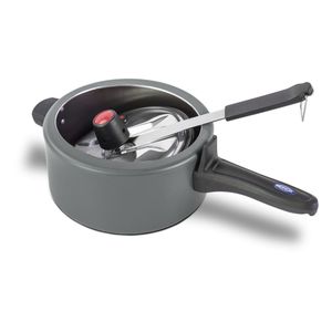 Panela de Pressão 20 cm 3 L Revestimento Cerâmico Mineral Resist Cor Cinza Linha Ceramic Life Vapt Brinox