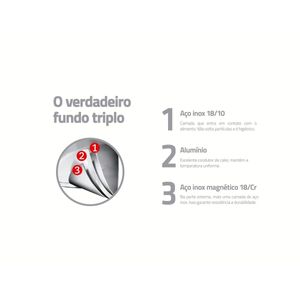 Jogo de Panela Brava Aço Inox com Cabos com Acabamento Efeito Amadeirado 4 Peças - TRAMONTINA