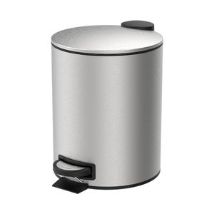 Lixeira C/ Pedal e Balde 5L Aço Inoxidável Escovado Linha Spin Brinox Aço Inoxidável