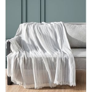 Manta Para Sofá Sevilha 240 Cm x 170 Cm Adomes Cinza