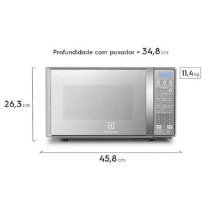 Micro-ondas Electrolux 20L cor Inox Espelhado com Função Tira Odor (MT30S)