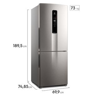 Geladeira Electrolux Frost Free Inverter 490L Efficient com AutoSense Inverse Inox Look (IB7S)