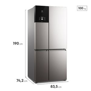 Geladeira Electrolux Frost Free Inverter 581L FlexiSpace 4 Portas Cor Inox Look (IQ8S)