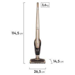 Aspirador de Pó Vertical Sem Fio Electrolux Ergorapido 2 em 1 Bocal Pet até 45 min Dourado (ERG26)