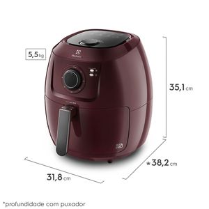 Air Fryer Electrolux por Rita Lobo 5L Vermelha Family Efficient 1700W (EAF51)