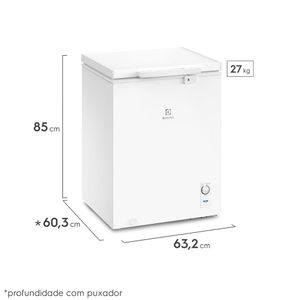 Freezer Horizontal Electrolux Cycle Defrost 143L com função Turbo Freezer Uma Porta (HE150)