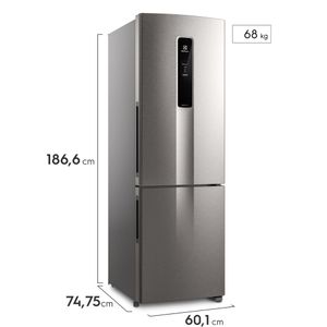 Geladeira Electrolux Frost Free 400L Efficient AutoSense Inverse cor Inox Look (DB44S)