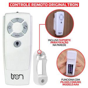 Controle Remoto Capacitivo para Ventilador de Teto Tron com Infravermelho Bivolt