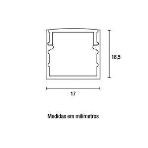 Perfil de Sobrepor para Fita Led Blumenau Line 17mm com 2 metros