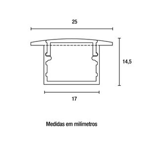 Perfil de Embutir para Fita Led Blumenau Line 25mm com 1 metro