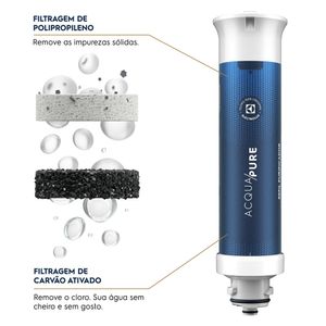 Filtro/Refil Original de Água Acqua Pure para Purificador Electrolux PC01B, PC01X, PE15B, PE15X e PE15P