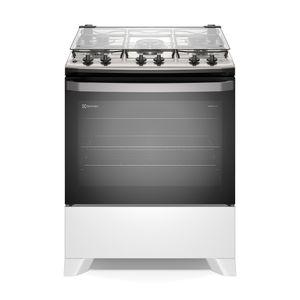 Fogão Electrolux 5 Bocas Efficient com Mesa Inox PerfectCook e VaporBake Branco FE5IB Bivolt