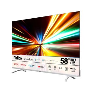 Smart TV Philco Android 58" 4K LED Dolby Áudio PTV58GAGSKSBL
