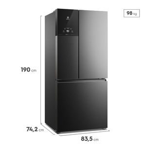 Geladeira Electrolux Frost Free Inverter 590L AutoSense 3 Portas Cor Black Inox Look (IM8B)